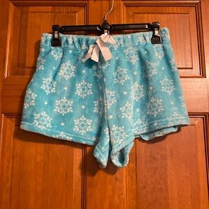 Soft Blue Shorts w/ Snowflake Pattern